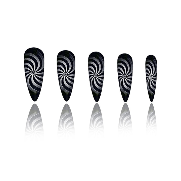 Artistic Spiral Design Nail Enhancements Bowlift