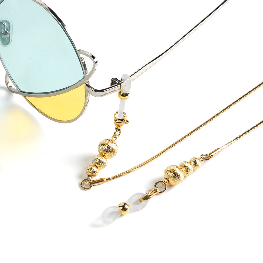 Sleek Metallic Eyewear Chain Bowlift