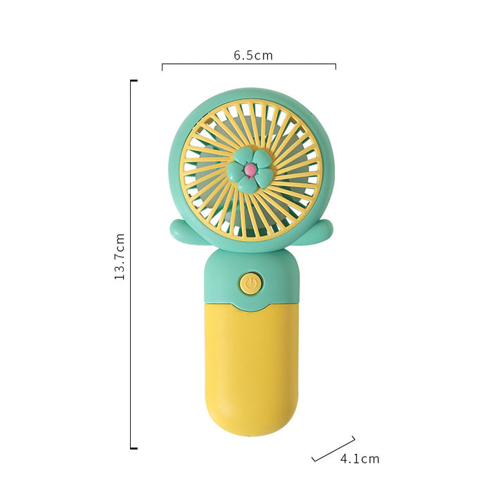 Unisex Portable Hand Fan with Cheerful Flower Design Bowlift