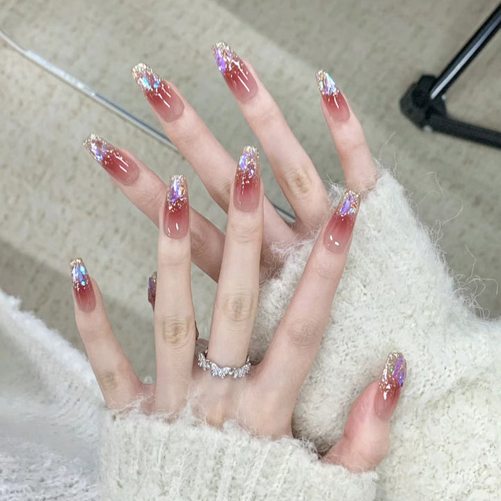 Ombre Press-On Nails with Glossy Finish Bowlift
