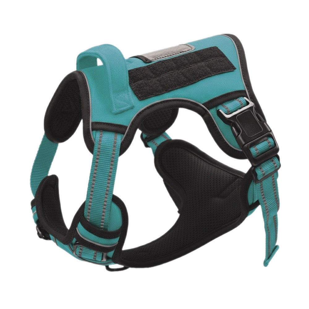 Padded no-pull tactical dog harness with sturdy handle and reflective trim Bowlift