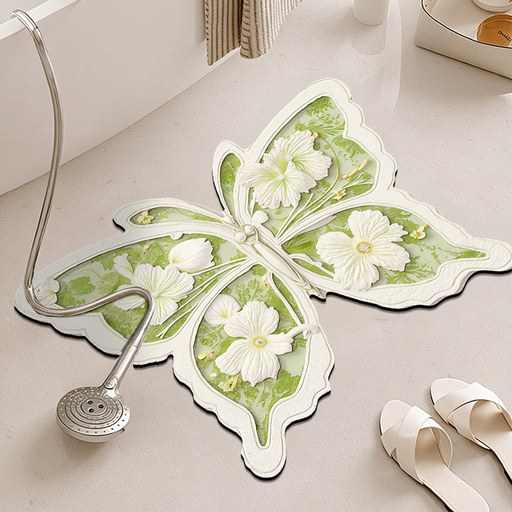Butterfly Shaped Bathroom Rug Bowlift