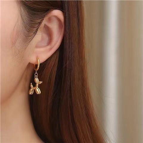 Playful Dog Pet Earrings Made of High-Quality Metal Bowlift