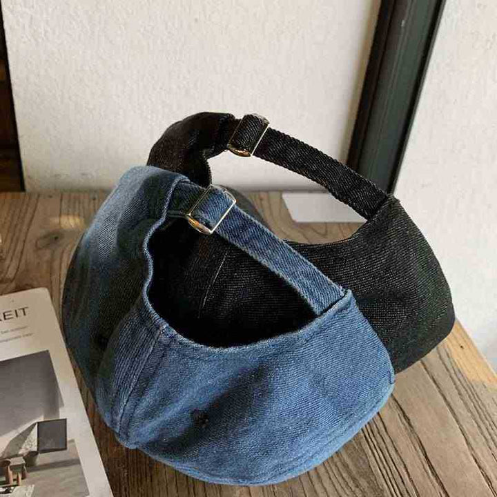 Unisex Vintage-Inspired Embroidered Denim Cap Bowlift