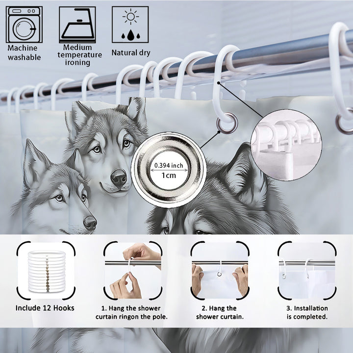 High-Definition Wolf-Themed Bathroom Décor Set Bowlift