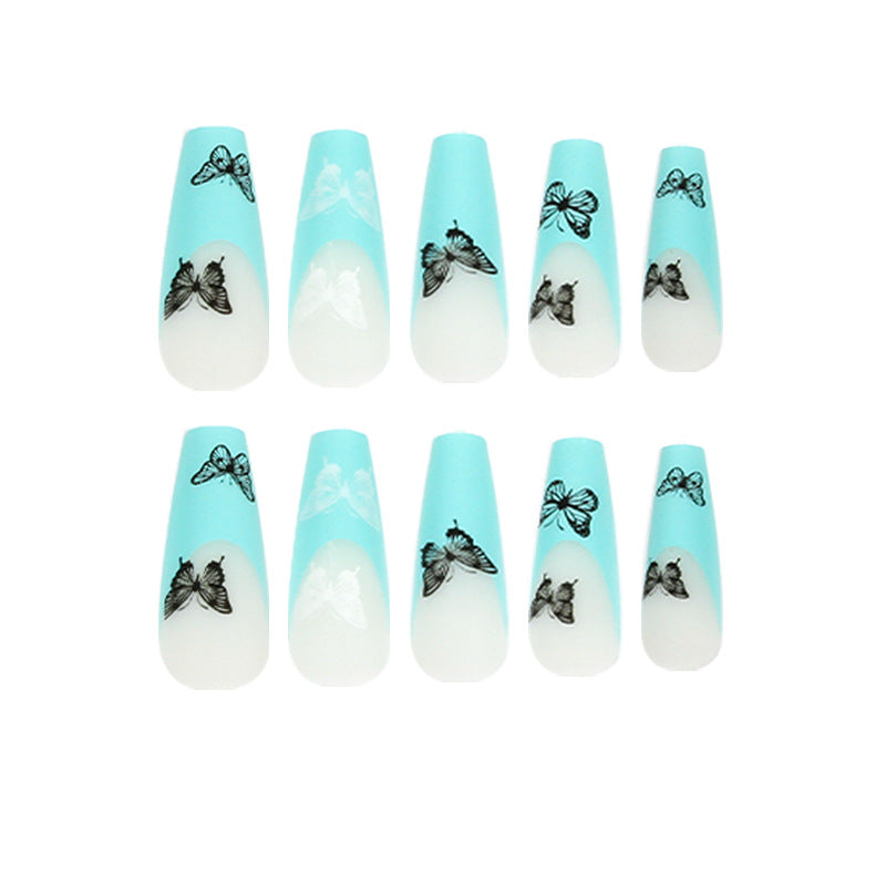 Artificial nail extensions with butterfly design Bowlift