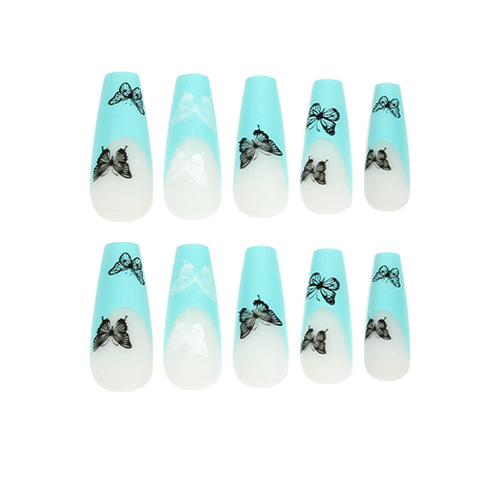 Artificial nail extensions with butterfly design Bowlift