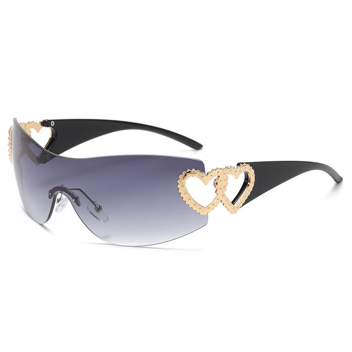 Ladies Designer Sunglasses with Luxurious Heart Accent Bowlift