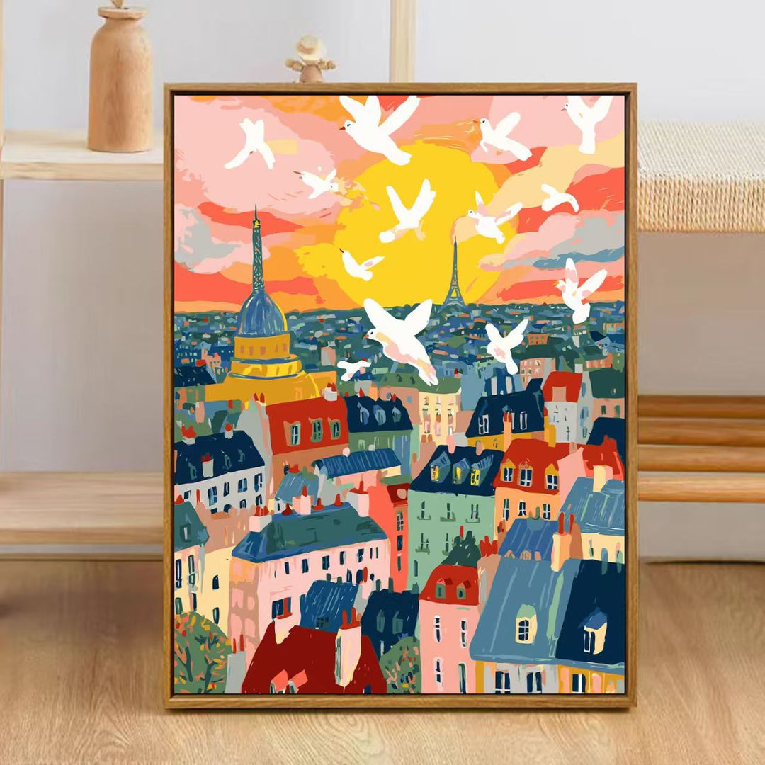 Colorful City Skyline Art Print Bowlift