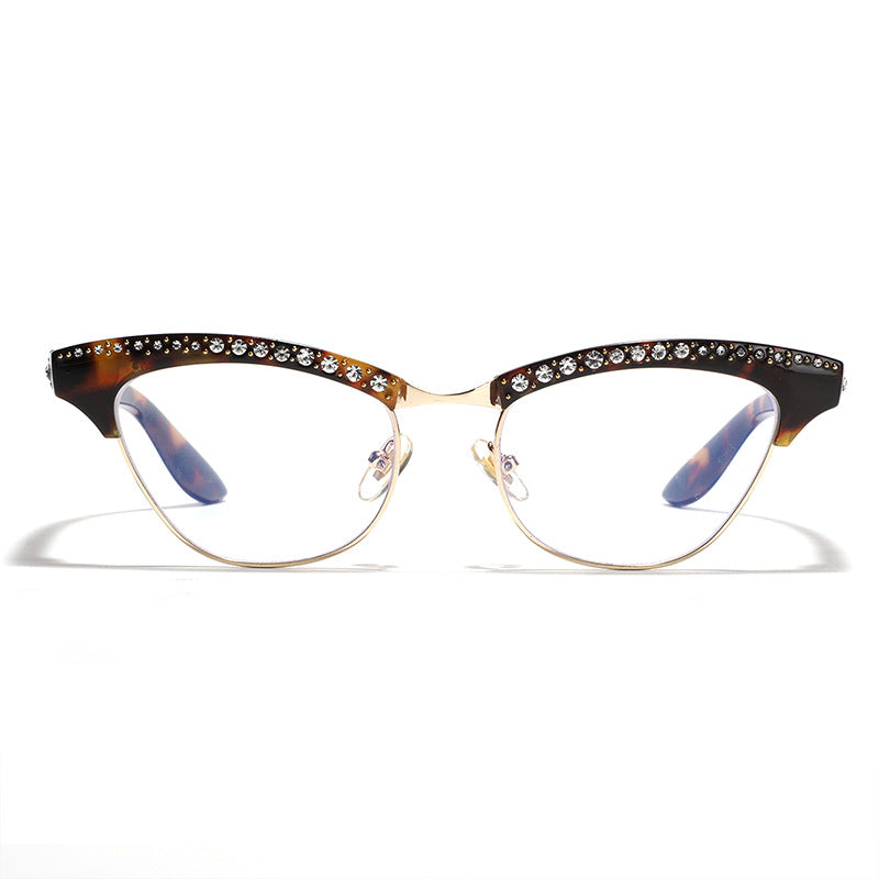 Women's Cat Eye Glasses with Elegant Glitter Details Bowlift