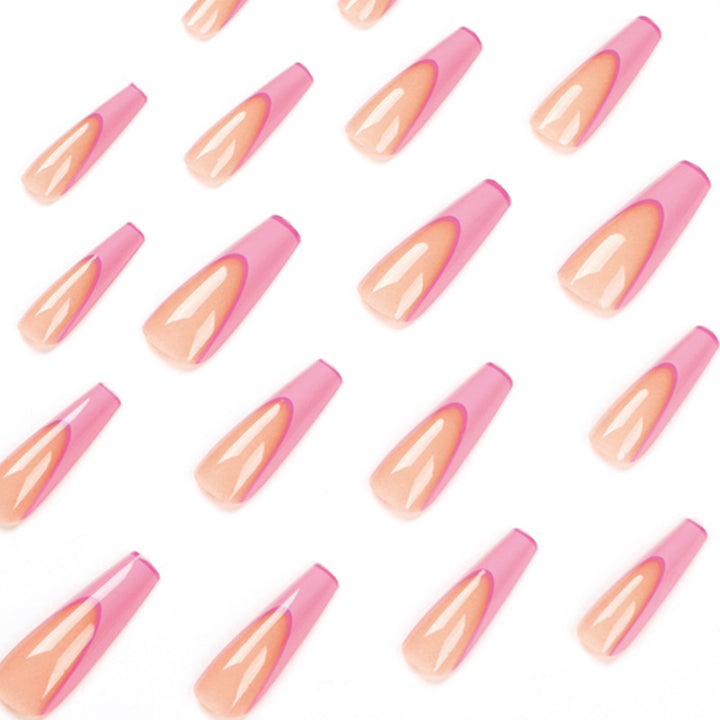 Artificial nail extensions with modern ombre design Bowlift