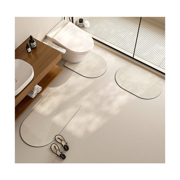 Elegant Floral Design Bath Mat Set Bowlift