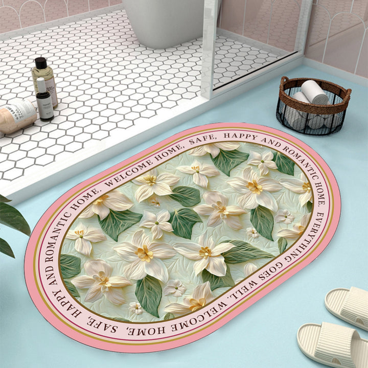 Floral Design Bath Mat Bowlift