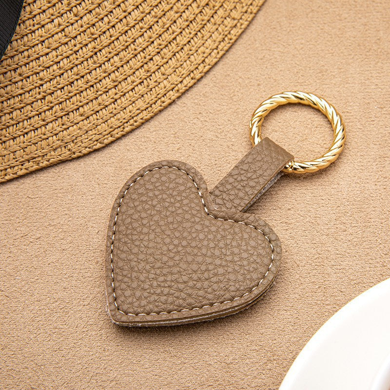 Heart-Shaped Leather Keychain Bowlift