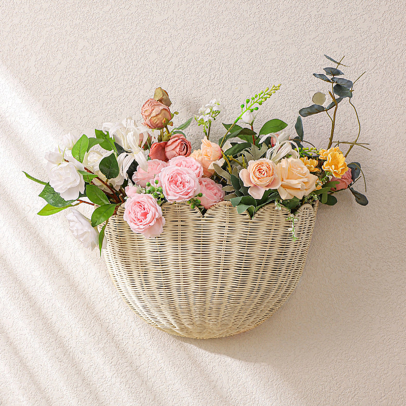 Decorative flower basket made of woven material Bowlift