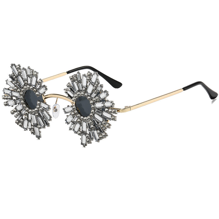 Ladies extravagant designer sunglasses with colorful crystal decoration Bowlift