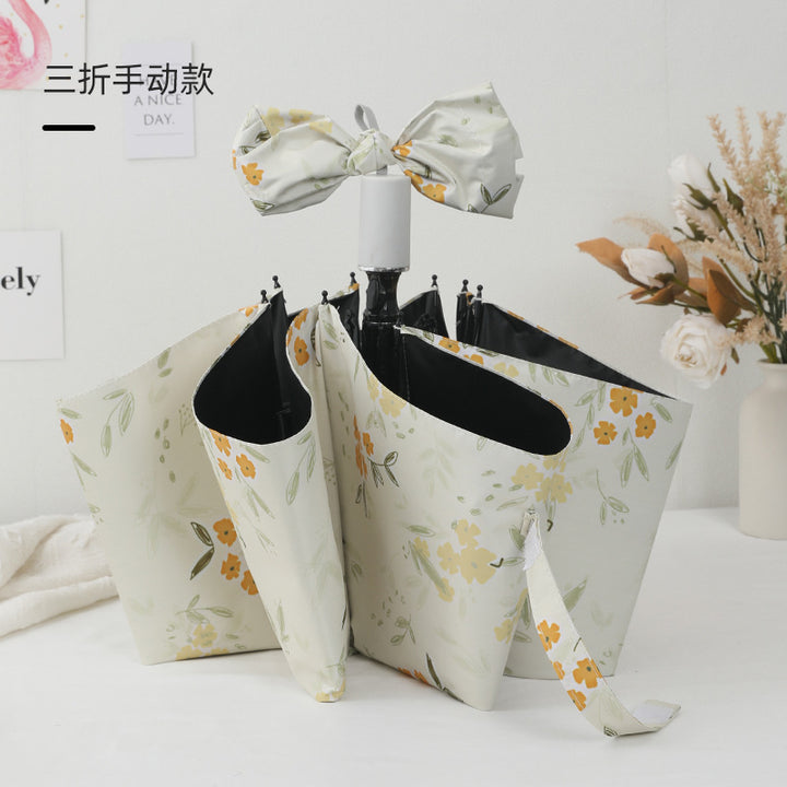Women's Foldable Umbrella with Colorful Floral Patterns Bowlift