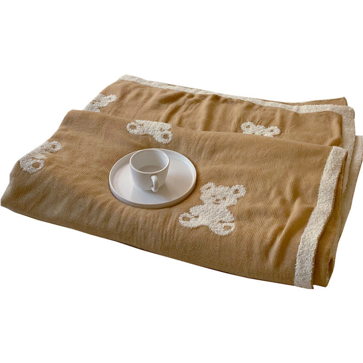 Unisex plush blanket with cute bear designs Bowlift