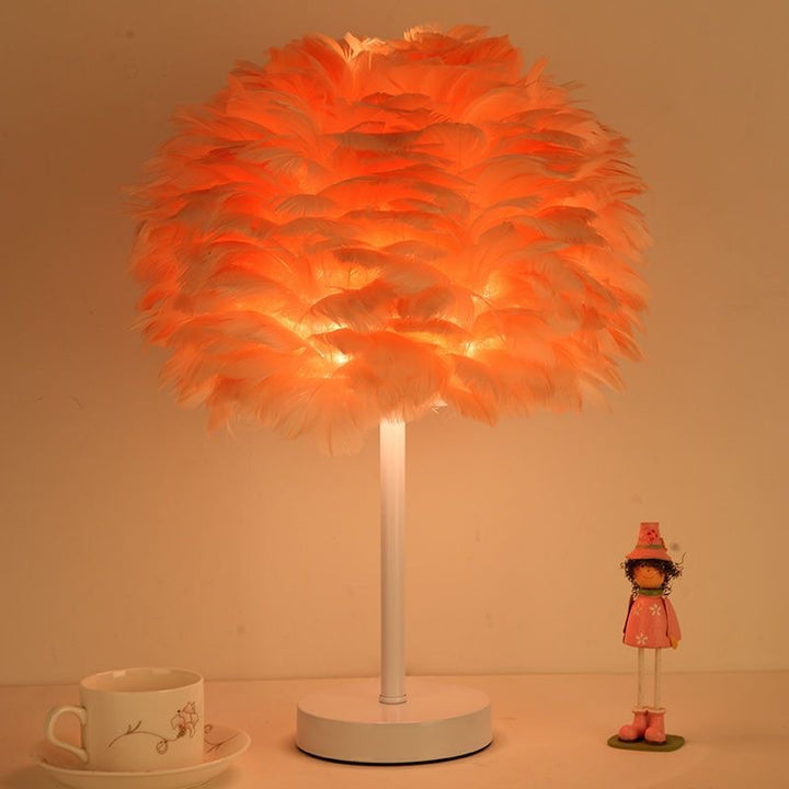 Feathered Decorative Table Lamp