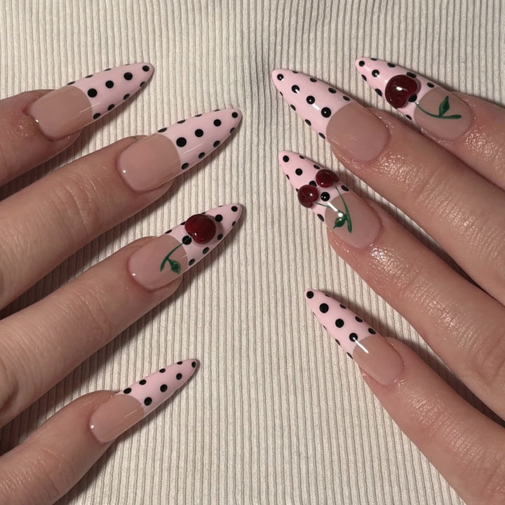 Artificial nail art in cheerful cherry design Bowlift