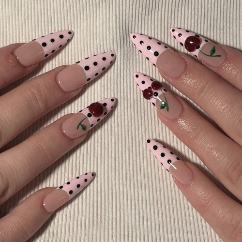 Artificial nail art in cheerful cherry design Bowlift