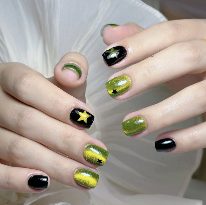 Decorative Star-Patterned Press-On Nails Bowlift