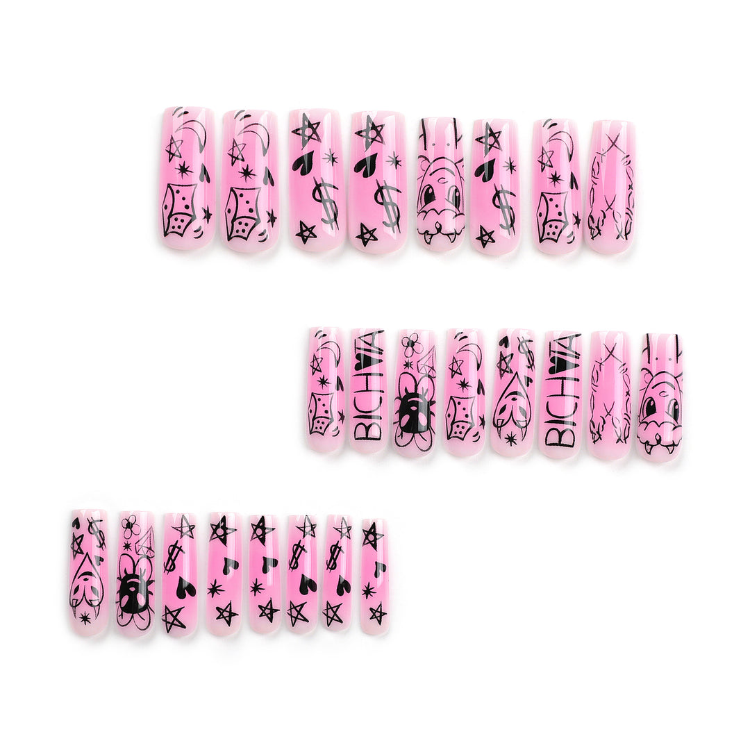 Artificial artificial nails with playful design Bowlift