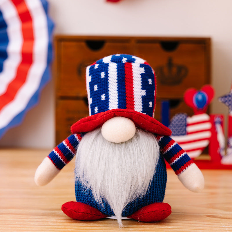 Unisex nan Scandinavian gnome doll decor with knitted cylinder hat and long artificial beard Bowlift