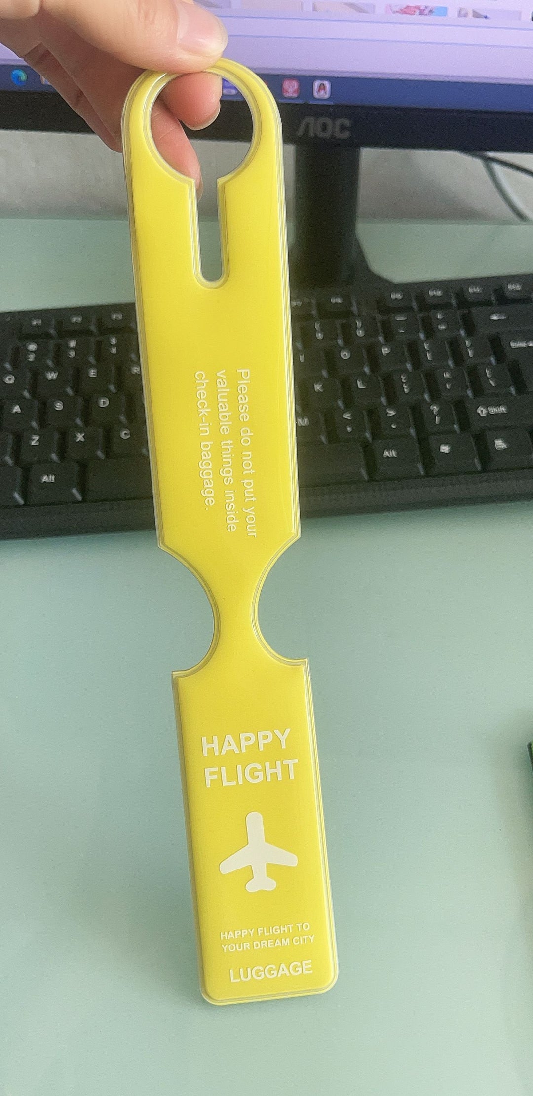 reflective PVC luggage handle wrap tag with secure snap closure Bowlift