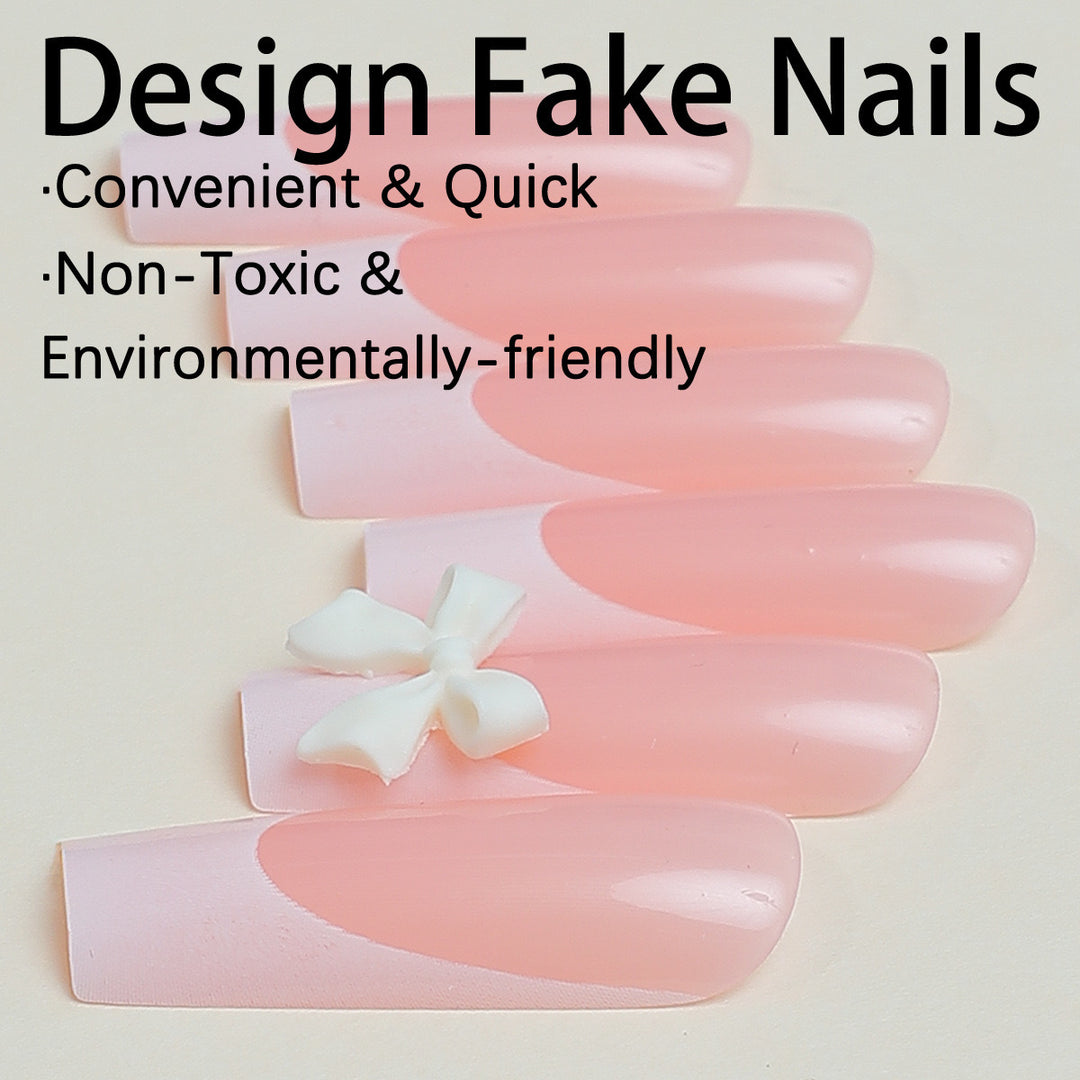 Artificial nail set with elegant tips and playful 3D design Bowlift