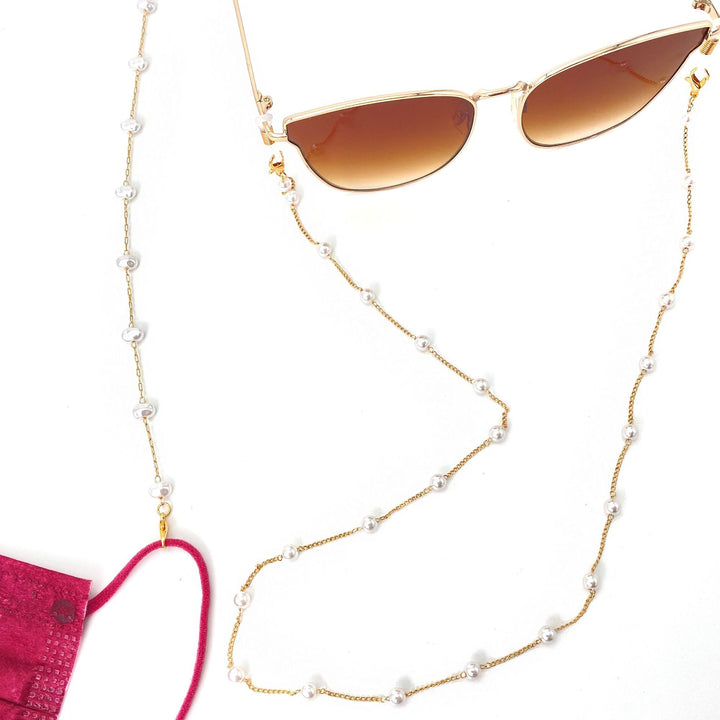 Pearl-Accented Eyewear Chain Bowlift