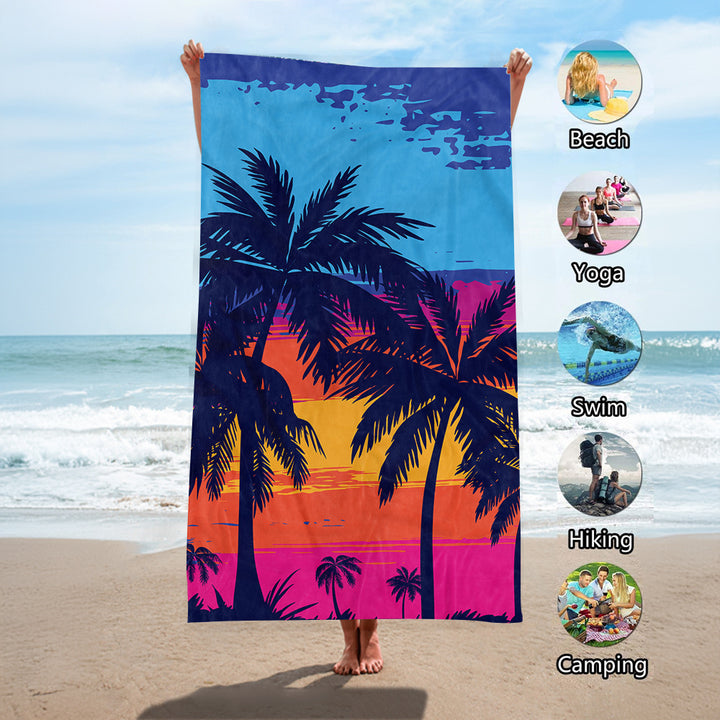 Beach towel with tropical palm leaf design Bowlift