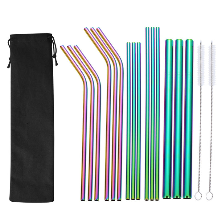 Stainless Steel Straw Set with Cleaning Brushes Bowlift