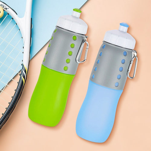Women Functional Silicone Water Bottle with Carabiner Bowlift