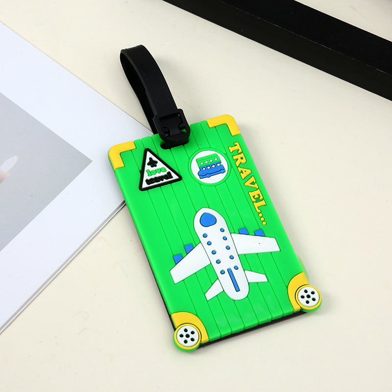 silicone travel luggage tag world map airplane design with adjustable strap Bowlift