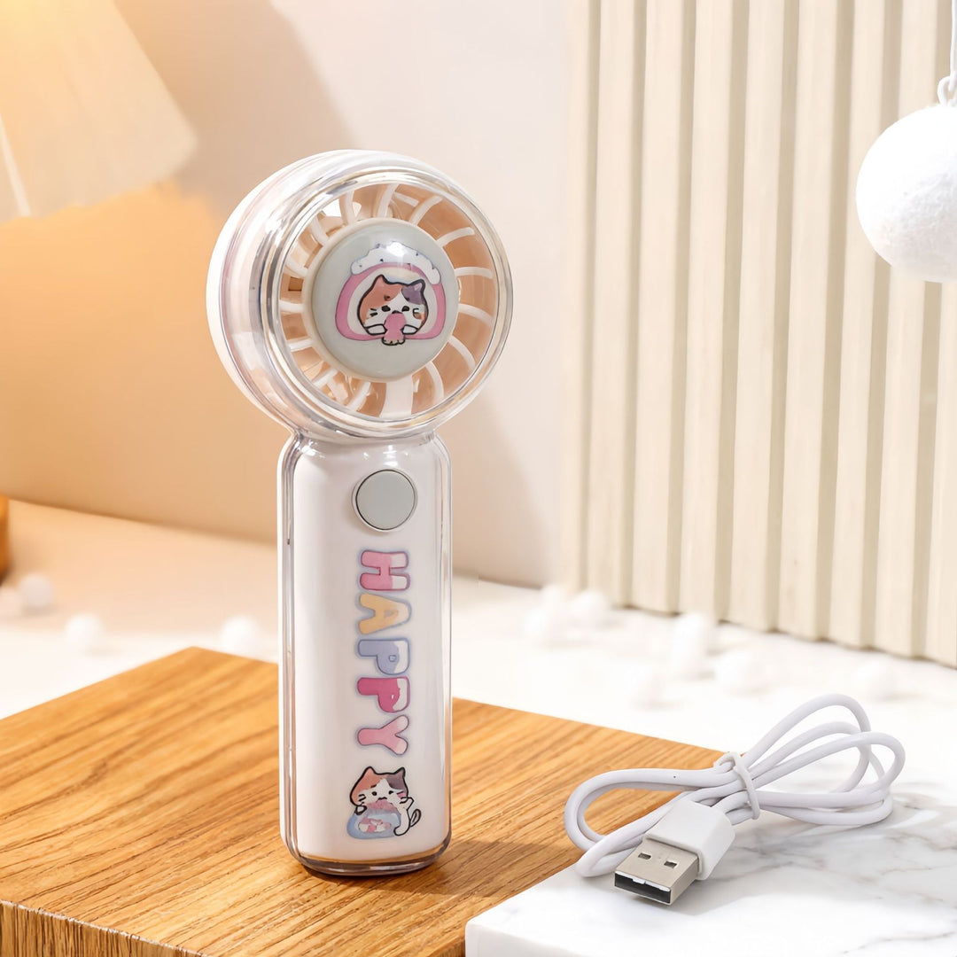 Ladies Portable Hand Fan with Playful Design Bowlift