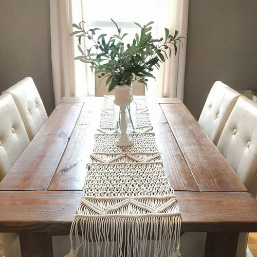 Decorative Macrame Table Runner Bowlift