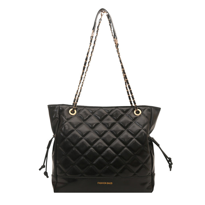 Quilted Faux Leather Tote Bag