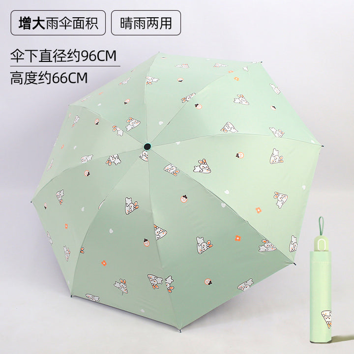 Women's Folding Umbrella with Animal Pattern Bowlift