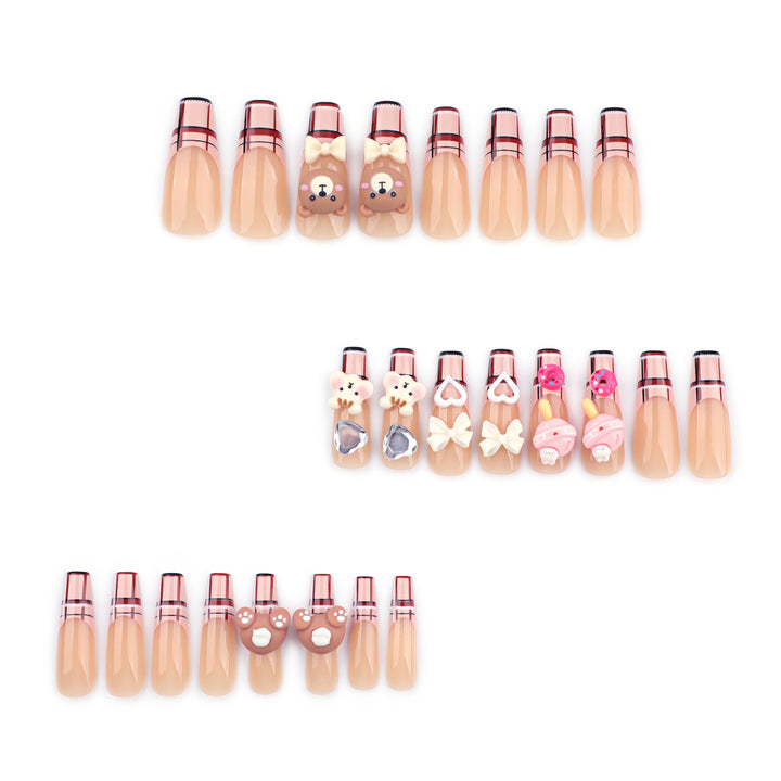 Artificial nail art with cute animal and candy motifs Bowlift