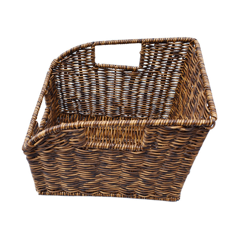 Artisan Woven Round Storage Basket Bowlift