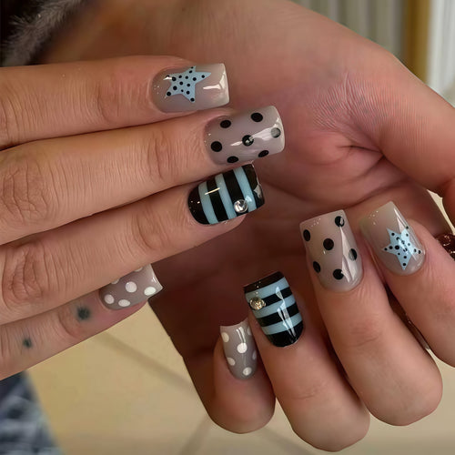 Artistic Press-On Nail Design Bowlift