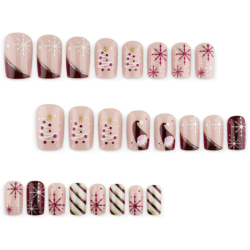 Artificial Nails in Festive Christmas Design Bowlift