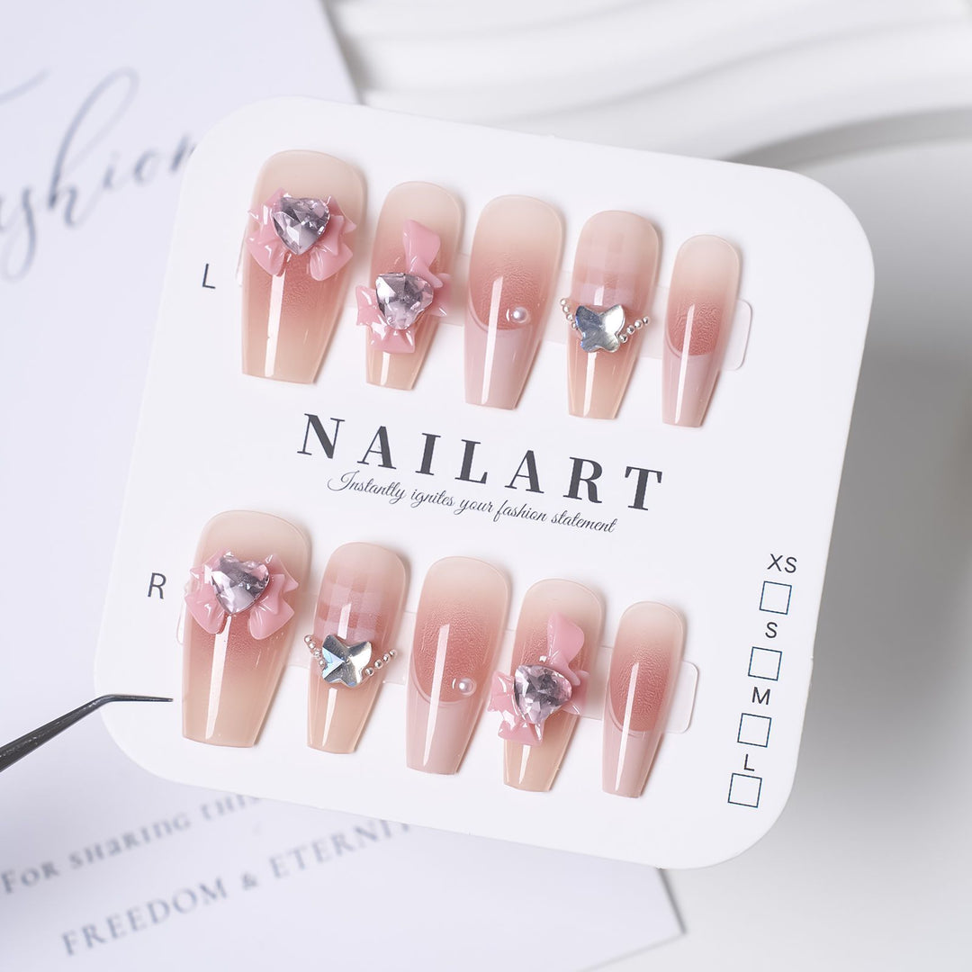 Cute Bear-Themed Press-On Nail Set Bowlift