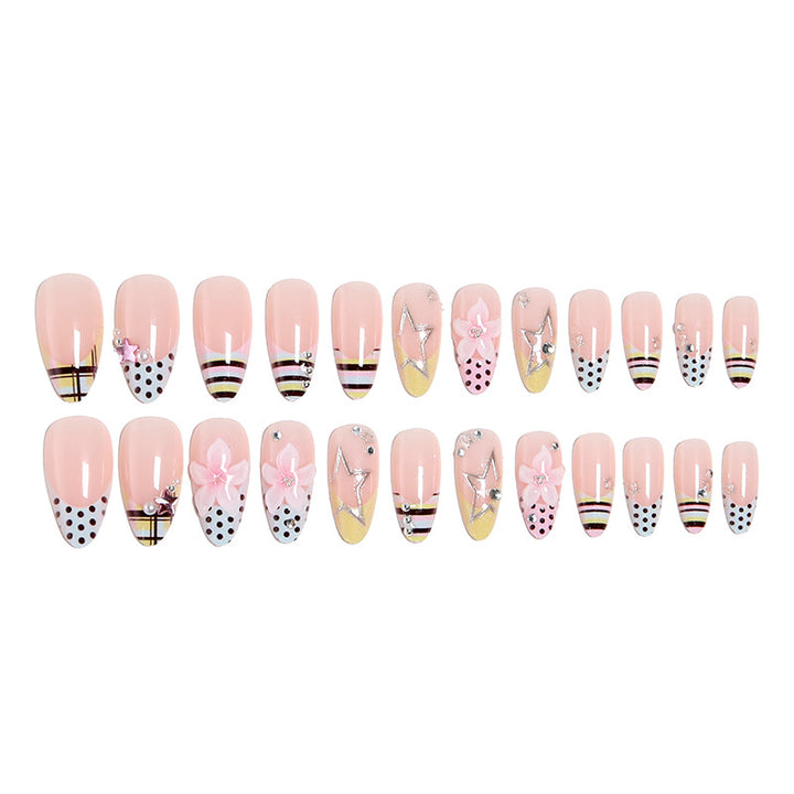 DIY Nail Art Set with Colorful Designs and Natural Accents Bowlift