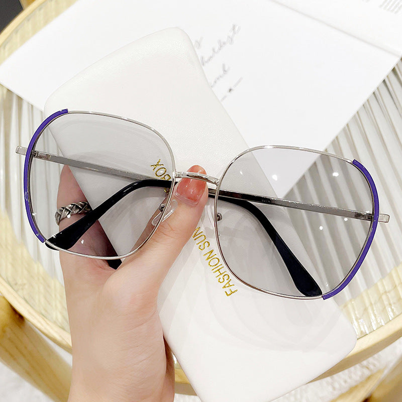 Women's large square sunglasses with high-quality metal frame Bowlift