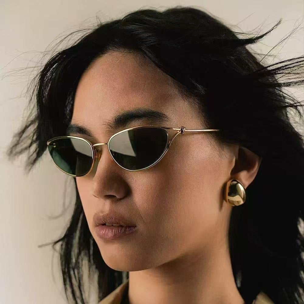 Women Cat-Eye Sunglasses with Elegant Golden Frame and Polarized Lenses Bowlift