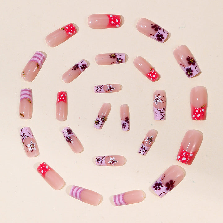 Luxurious Floral 3D Acrylic Nail Art Extensions Bowlift