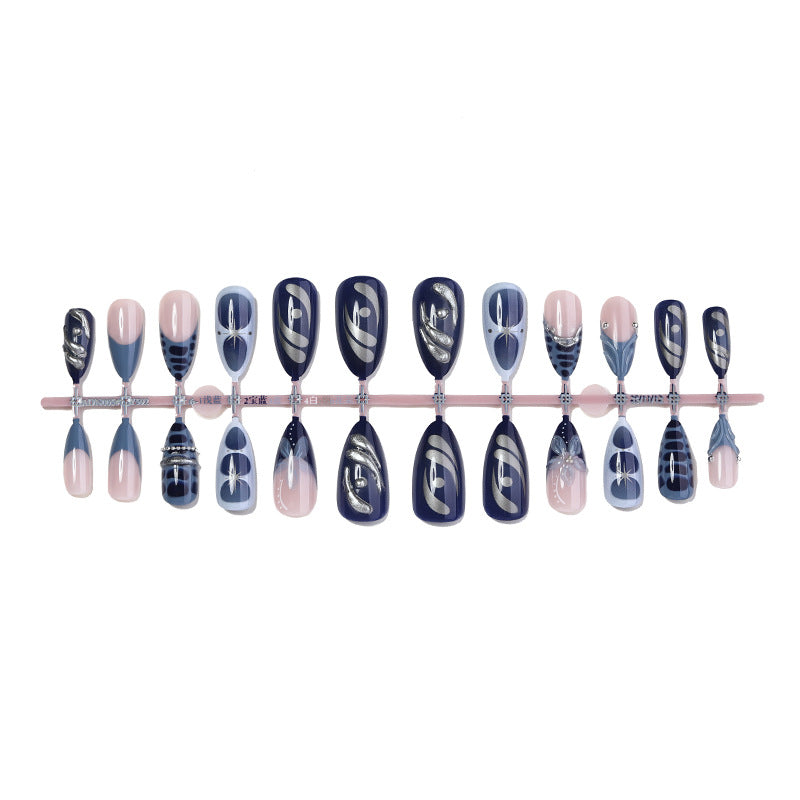 Luxurious Artistic Full Cover Press-On Nails Bowlift