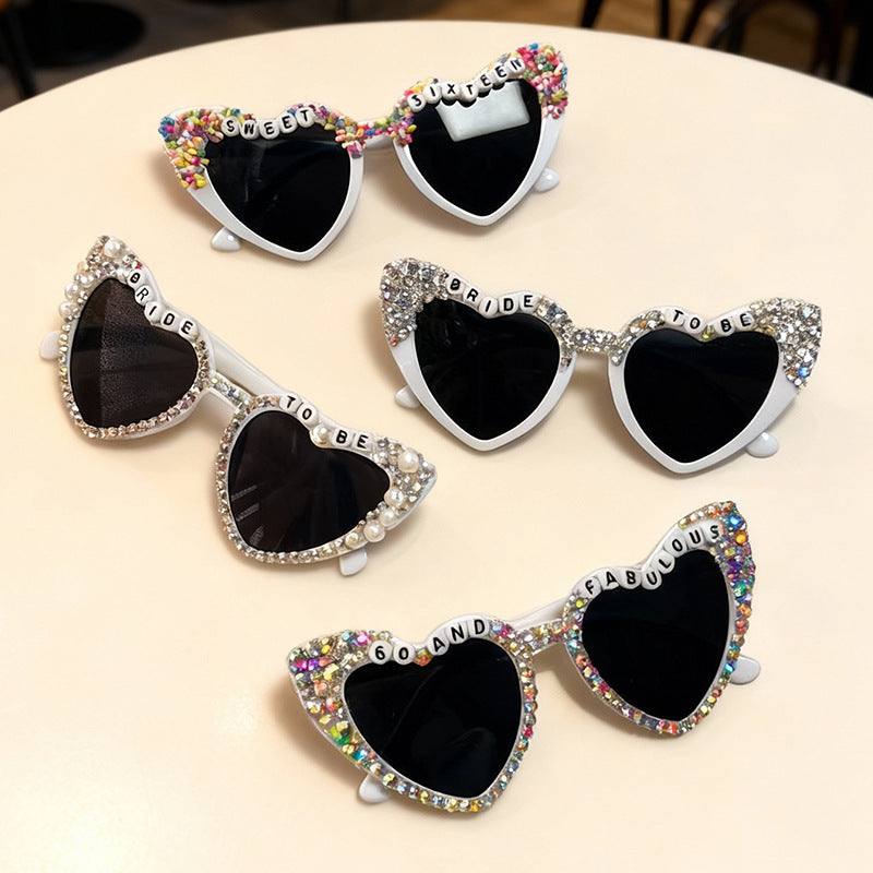 Glamorous Heart-Shaped Bridal Sunglasses Bowlift